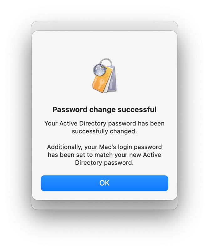 macOS Change Password Menu